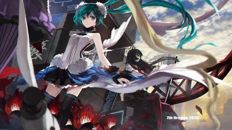 Two Anime Girls in Battle — Blue, Dramatic
