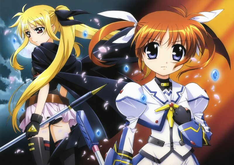 Two anime girls in battle gear