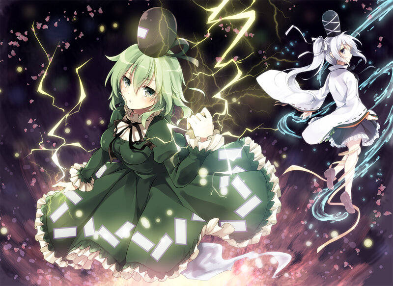 Two Anime Girls in Battle — Green