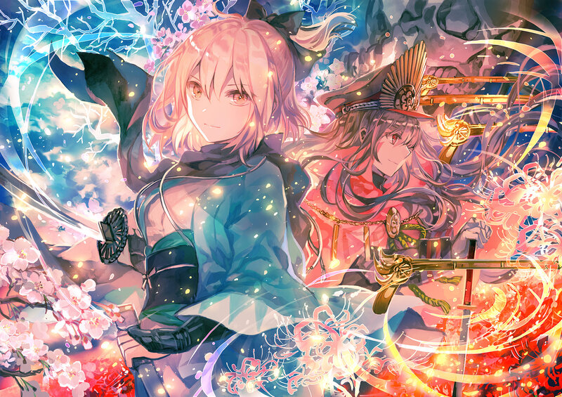 Two Anime Girls in Battle — Pink, Dramatic, Spring
