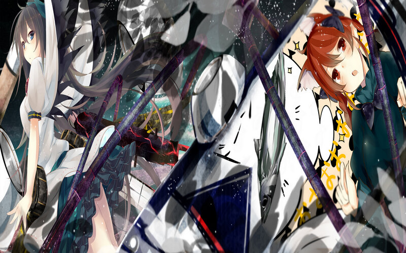 Two Anime Girls in Battle — White