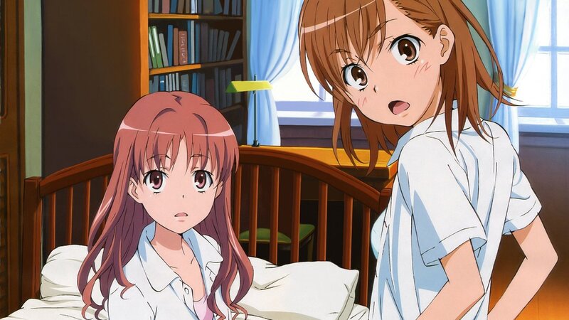 Two Anime Girls in Bed — Brown