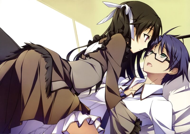 Two Anime Girls in Bed — Purple