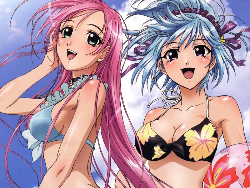 Two anime girls in bikinis