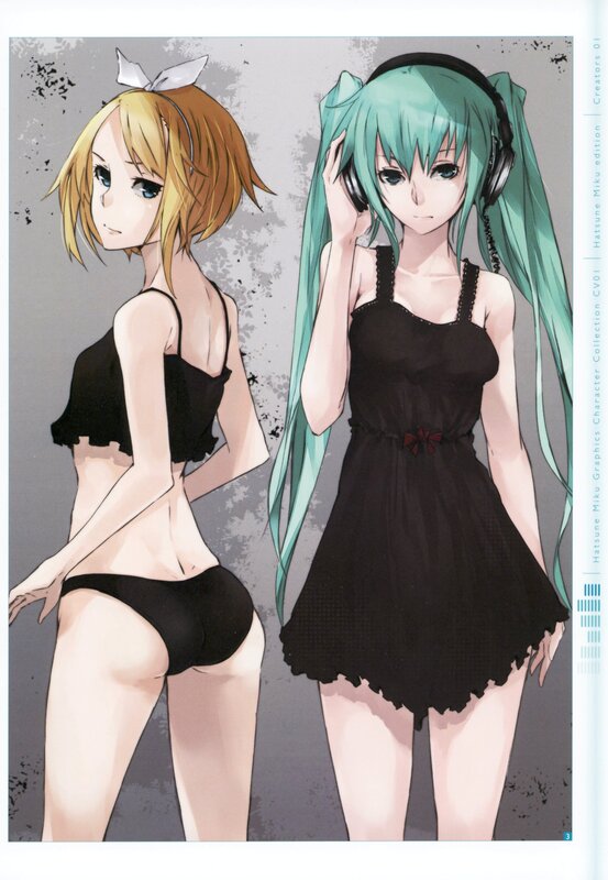 Two anime girls in black outfits