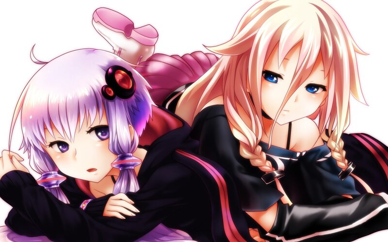two anime girls in black outfits