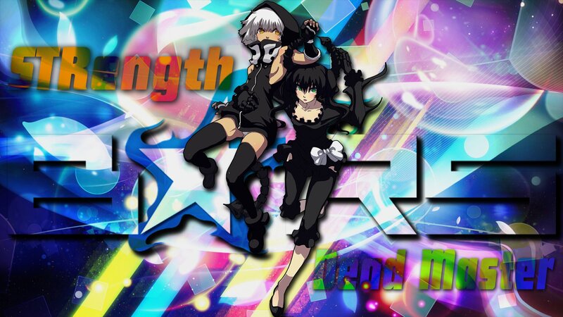 Two Anime Girls in Black Outfits — Blue