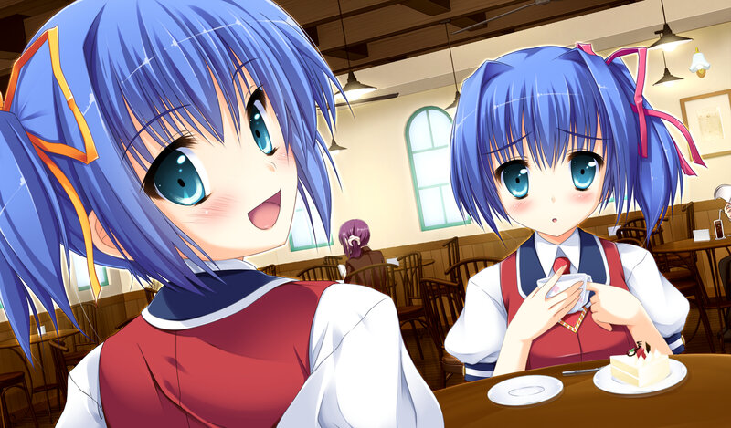 Two Anime Girls in Cafe — Blue