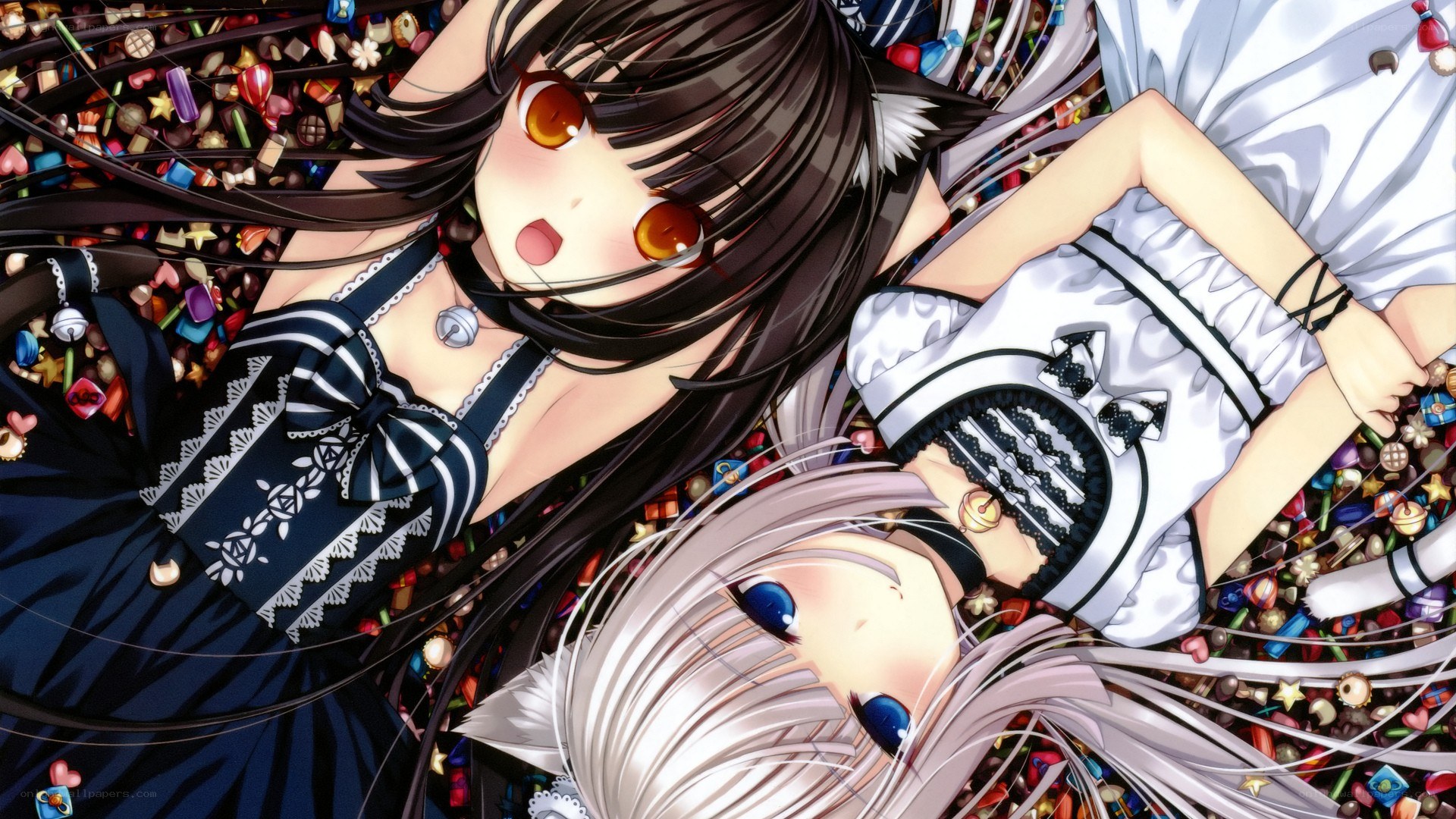 Two anime girls in candy