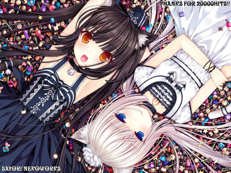 Two anime girls in candy