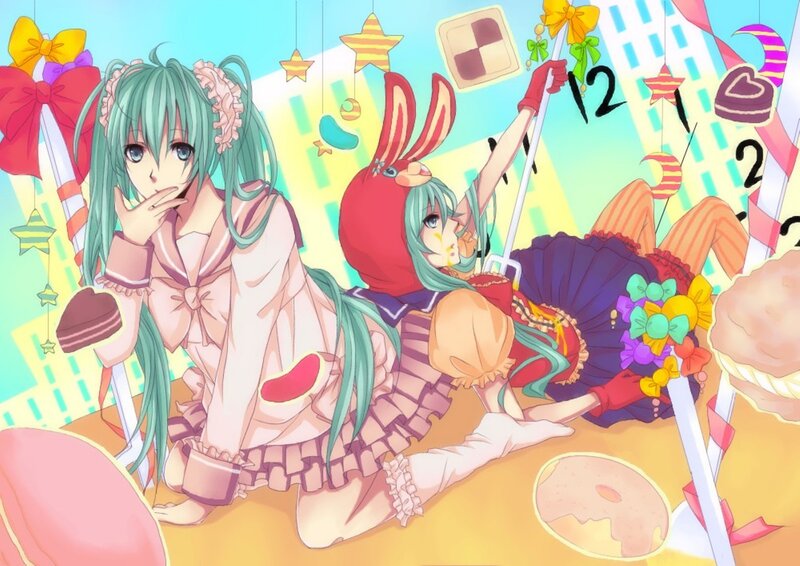 Two Anime Girls in Candy World
