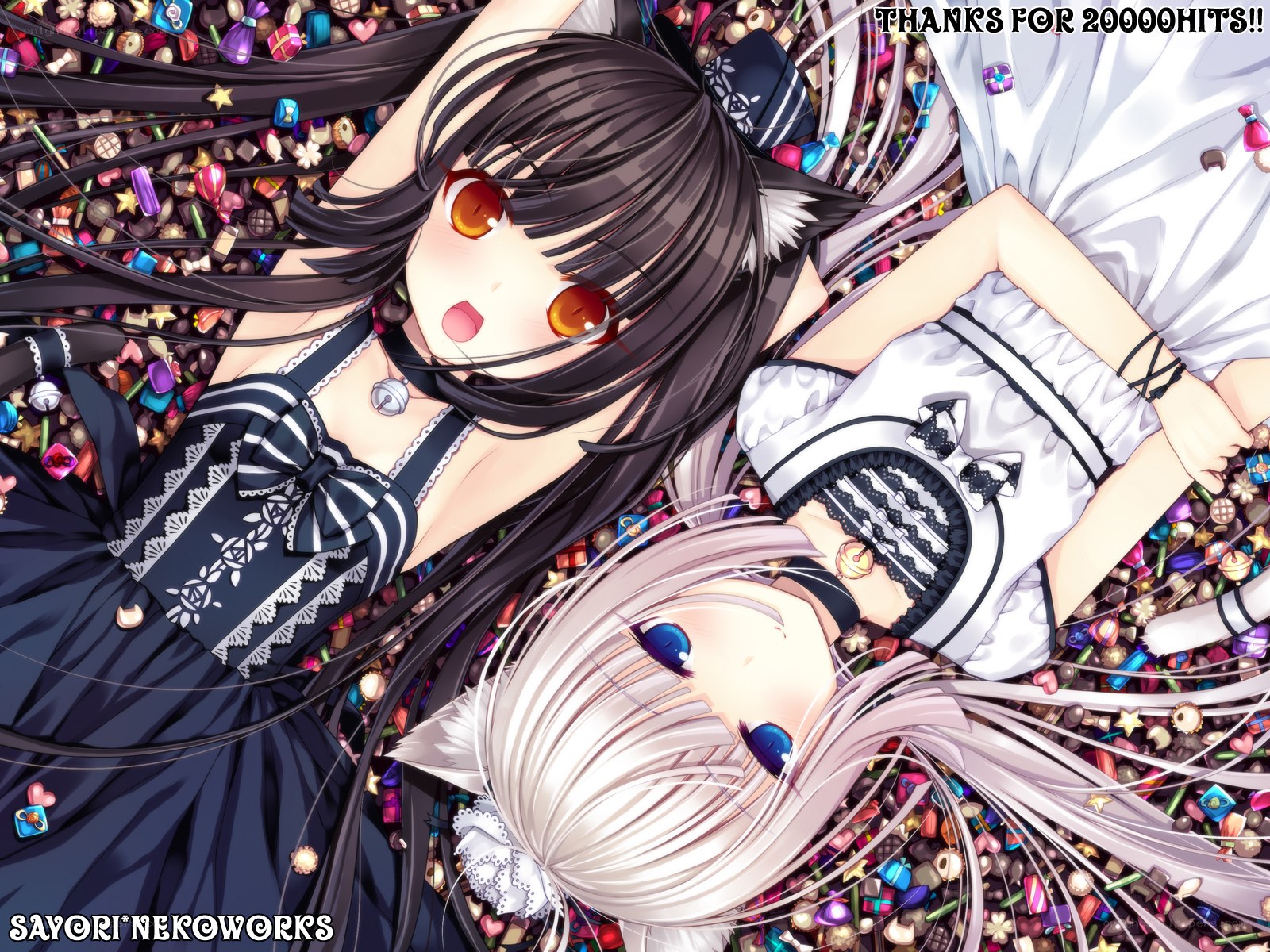 Two anime girls in candy