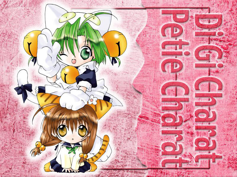 Two Anime Girls in Cat Costumes — Pink, Playful