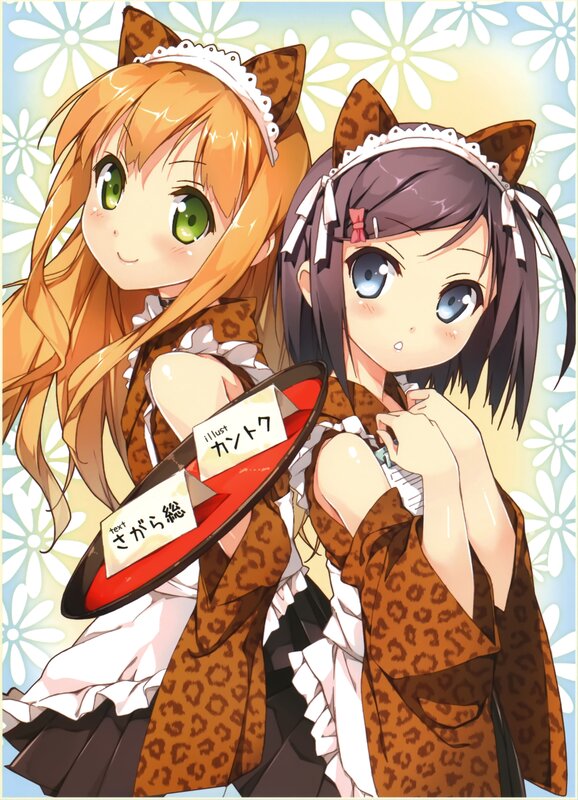 Two anime girls in cat ears
