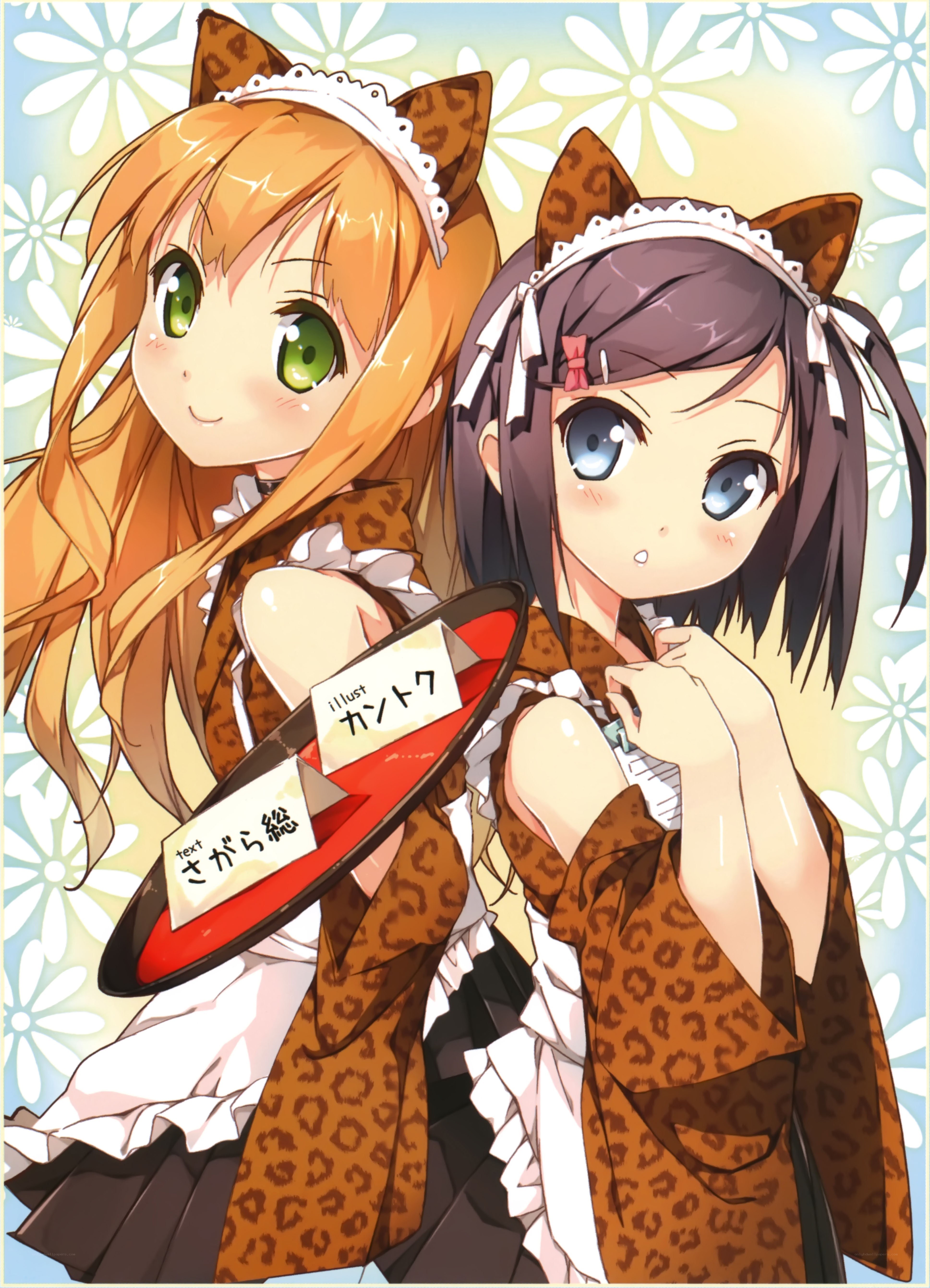 Two anime girls in cat ears