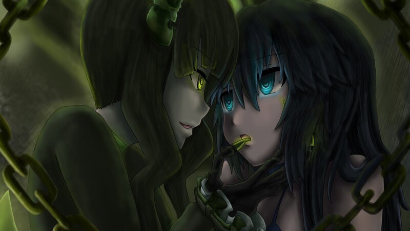 two anime girls in chains