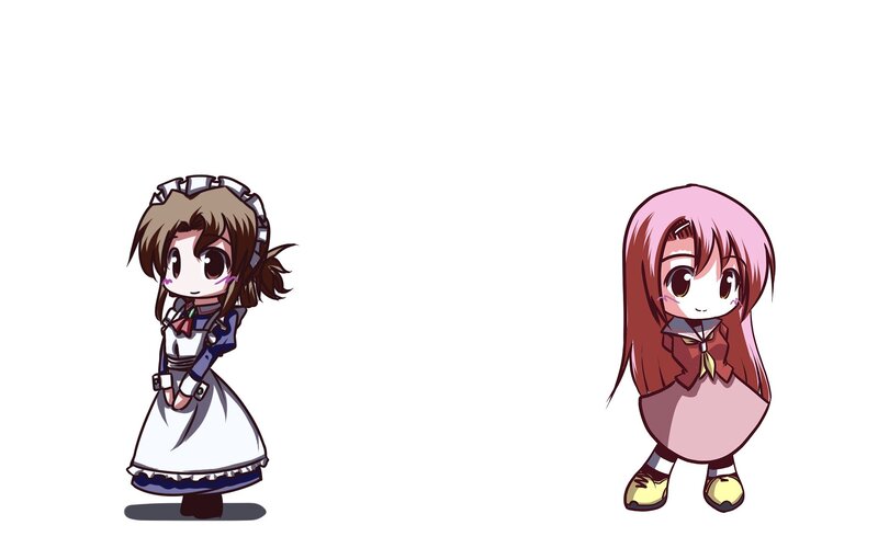 two anime girls in chibi style