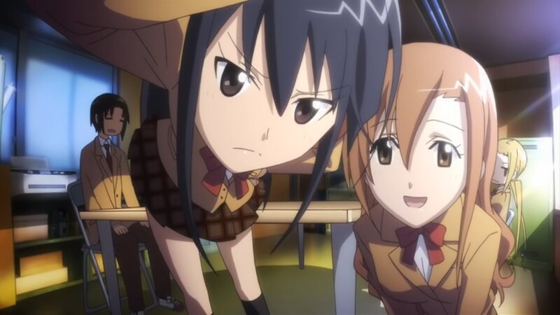 Two Anime Girls in Classroom — Brown