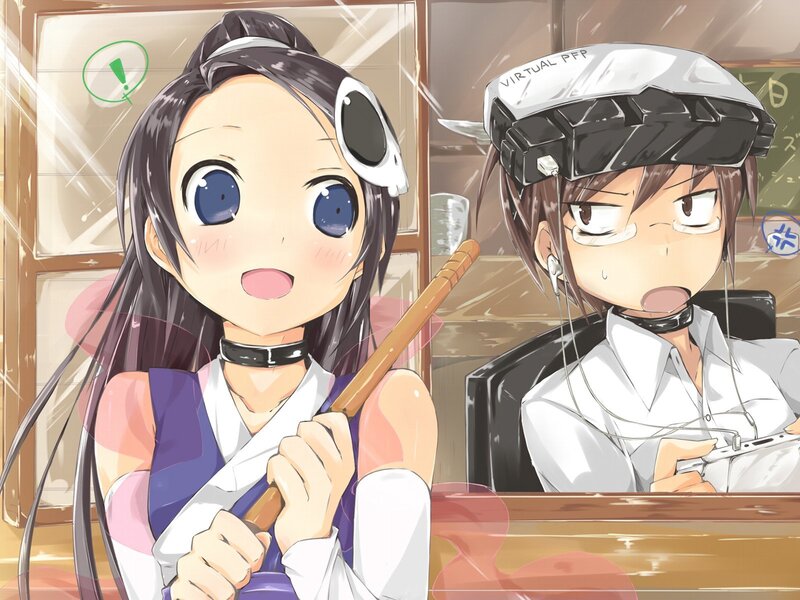 Two Anime Girls in Classroom — Purple