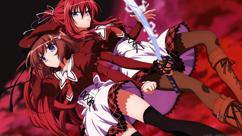 Two anime girls in combat