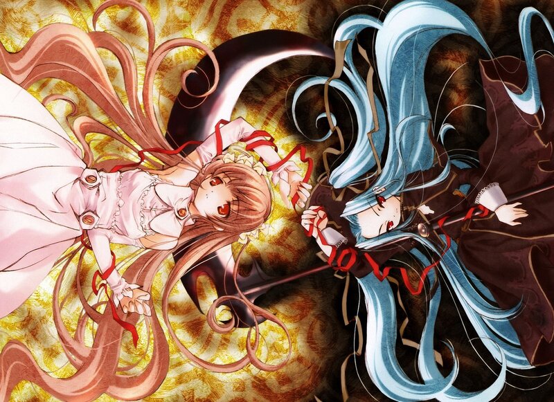 Two anime girls in combat