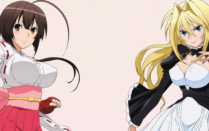 Two anime girls in combat stances