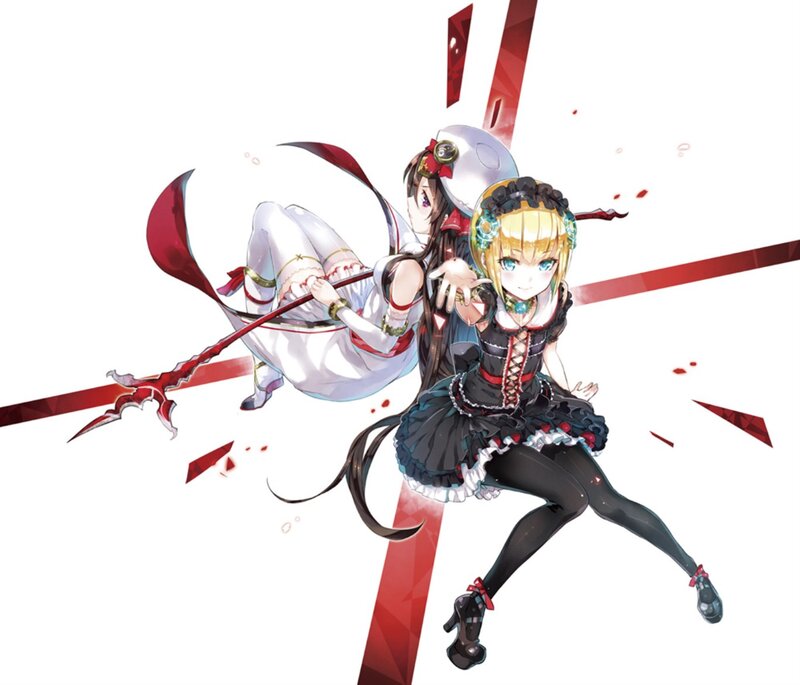 Two Anime Girls in Combat — White, Dynamic