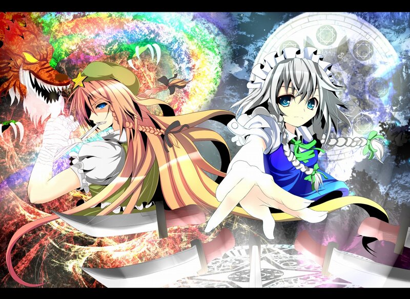 Two Anime Girls in Combat — White