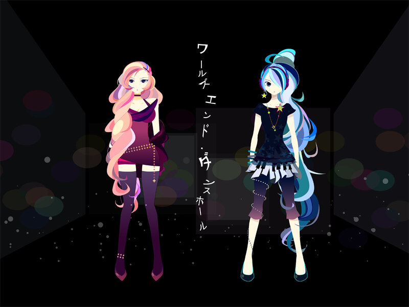 two anime girls in concert