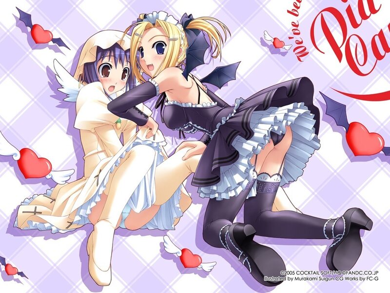 Two anime girls in costumes