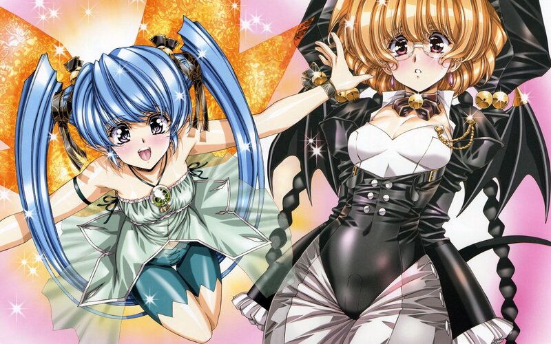 Two anime girls in costumes