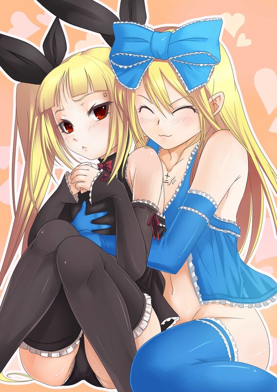 two anime girls in costumes