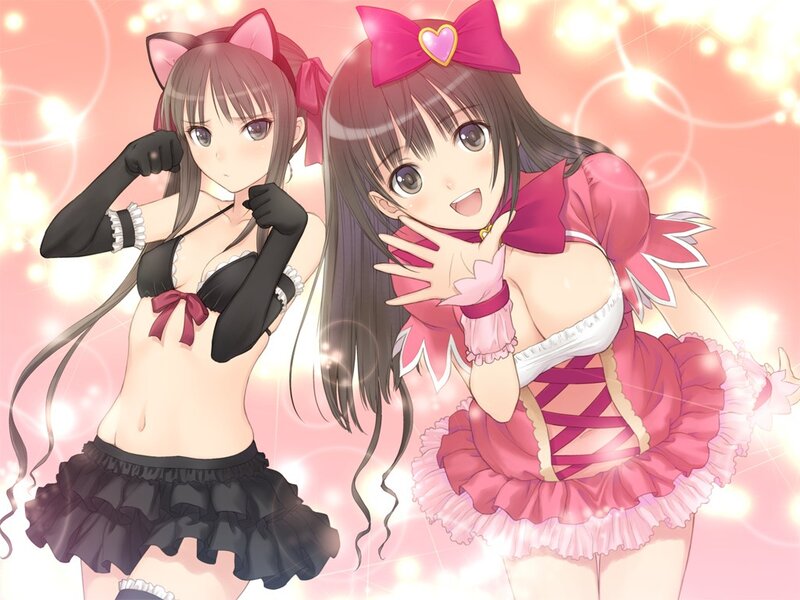 Two anime girls in costumes