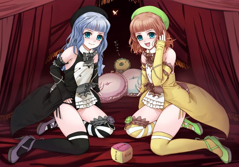 Two anime girls in costumes