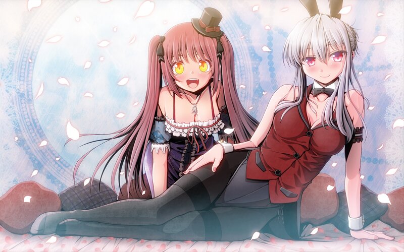 Two anime girls in costumes