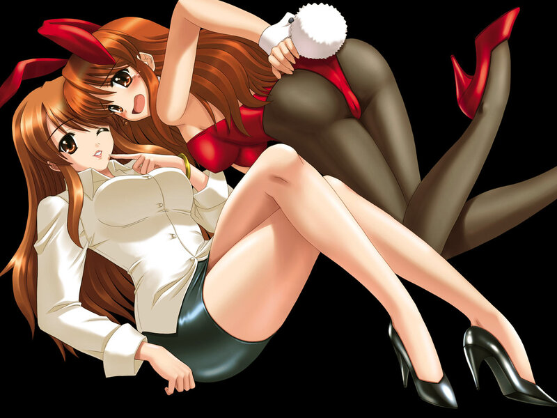 Two anime girls in costumes