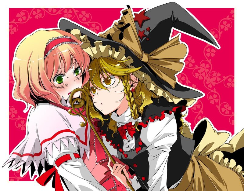 two anime girls in costumes