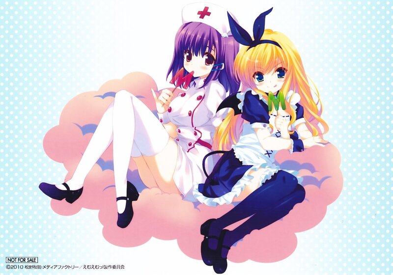 Two anime girls in costumes