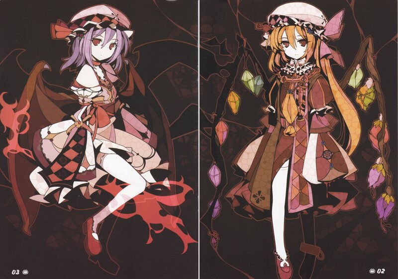 Two Anime Girls in Costumes — Black, Dramatic, Night