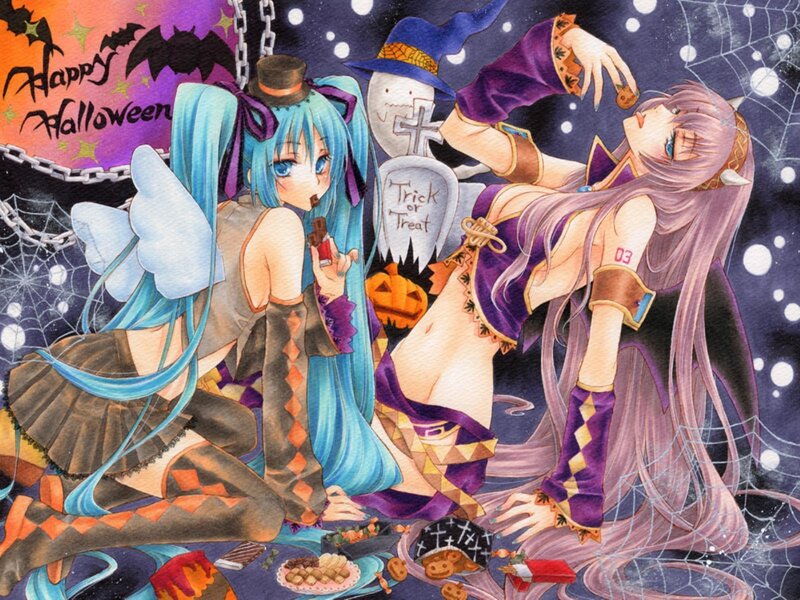 Two Anime Girls in Costumes — Blue