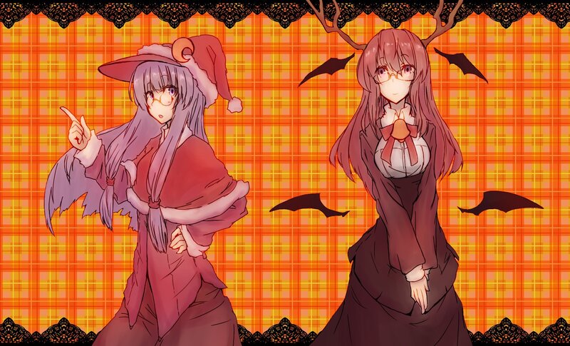 Two Anime Girls in Costumes — Orange