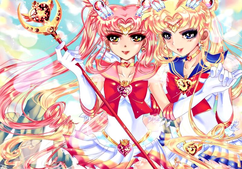 Two Anime Girls in Costumes — Pink, Bright, Magical