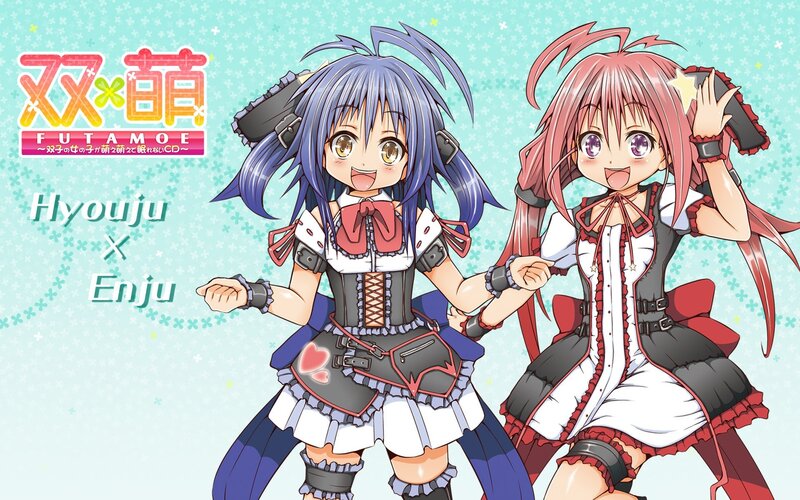 Two anime girls in cute outfits