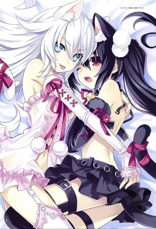 Two anime girls in cute outfits