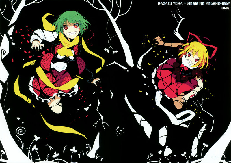Two Anime Girls in Dark Forest