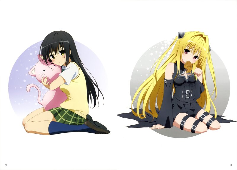 Two anime girls in different outfits