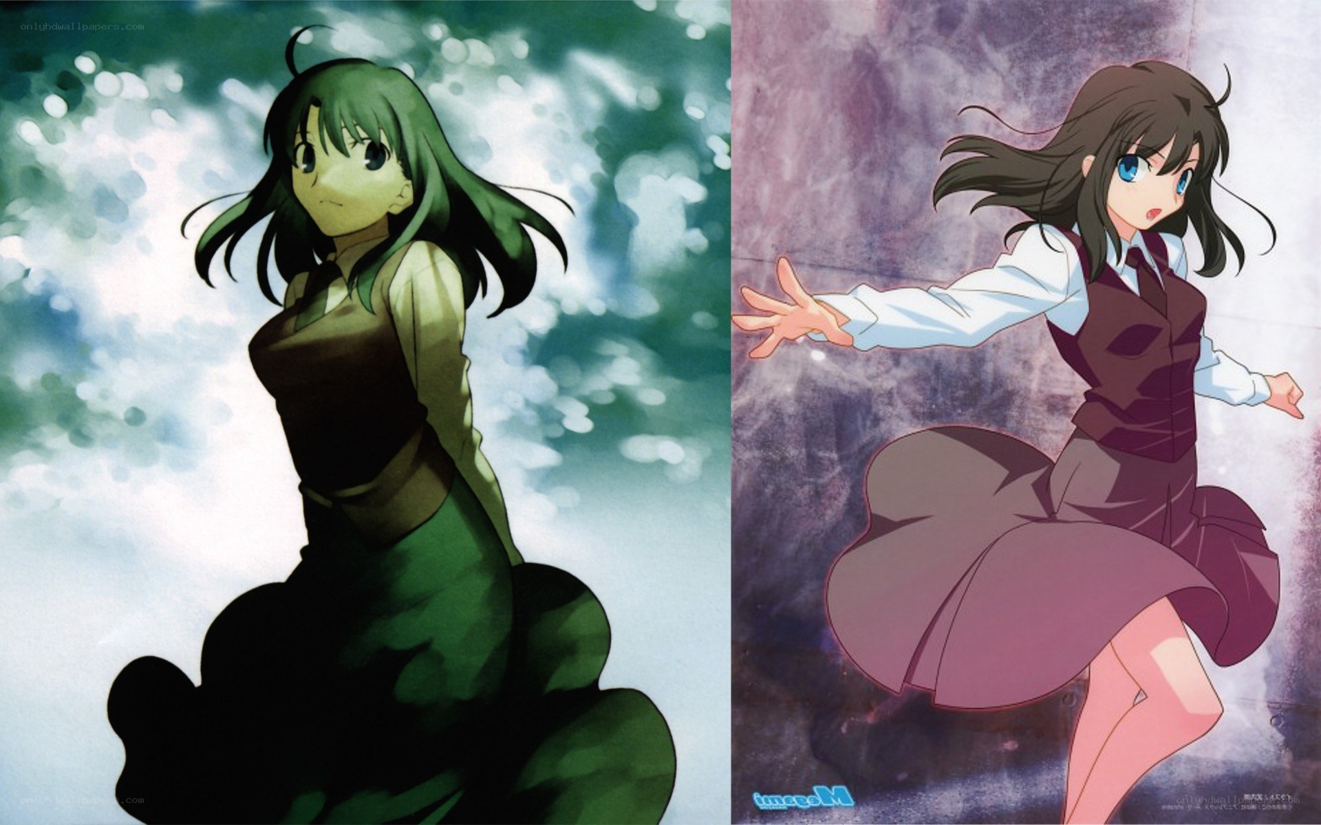 two anime girls in different scenes