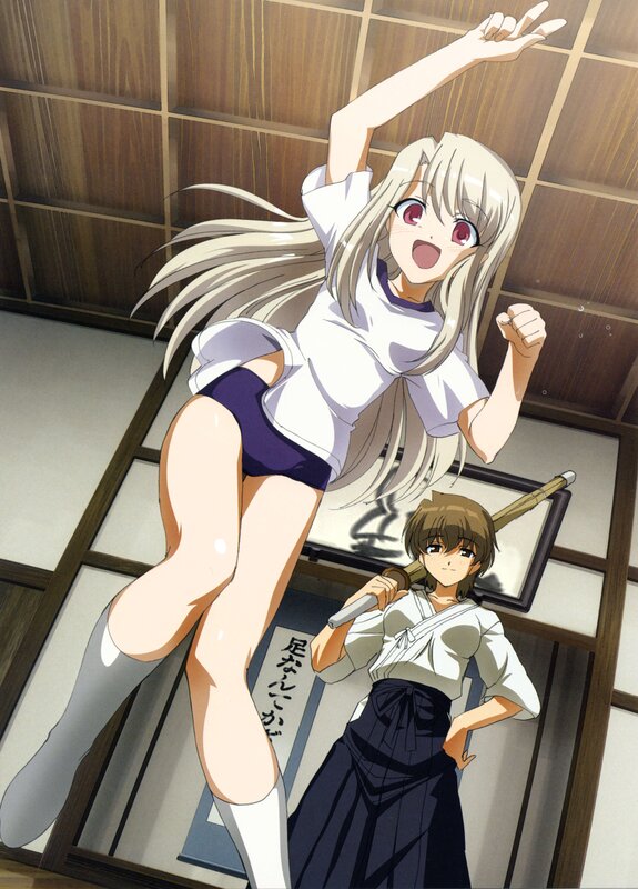 Two Anime Girls in Dojo
