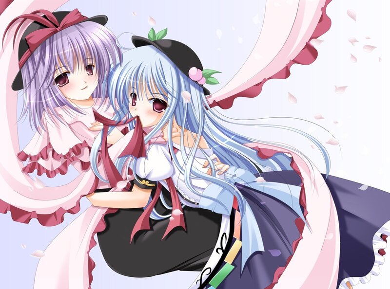 two anime girls in dresses