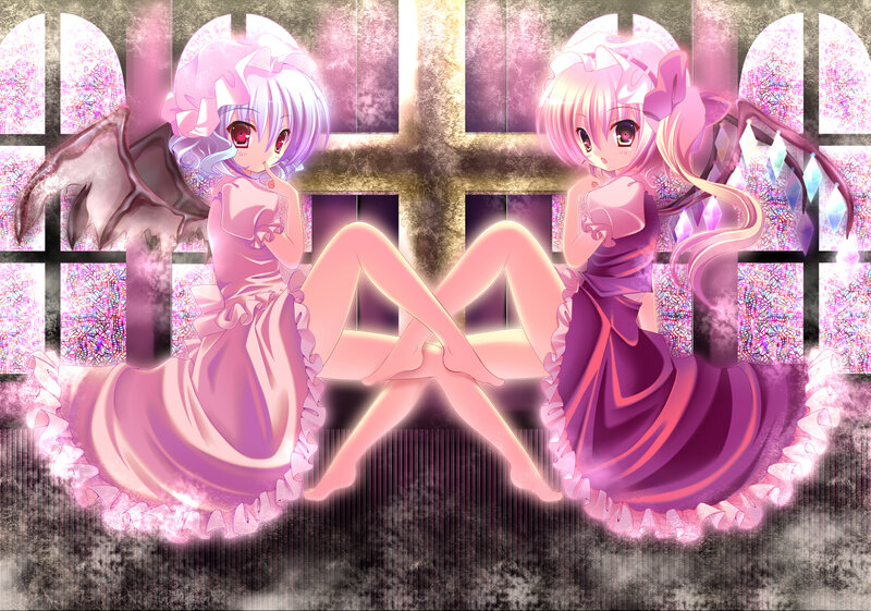 two anime girls in dresses